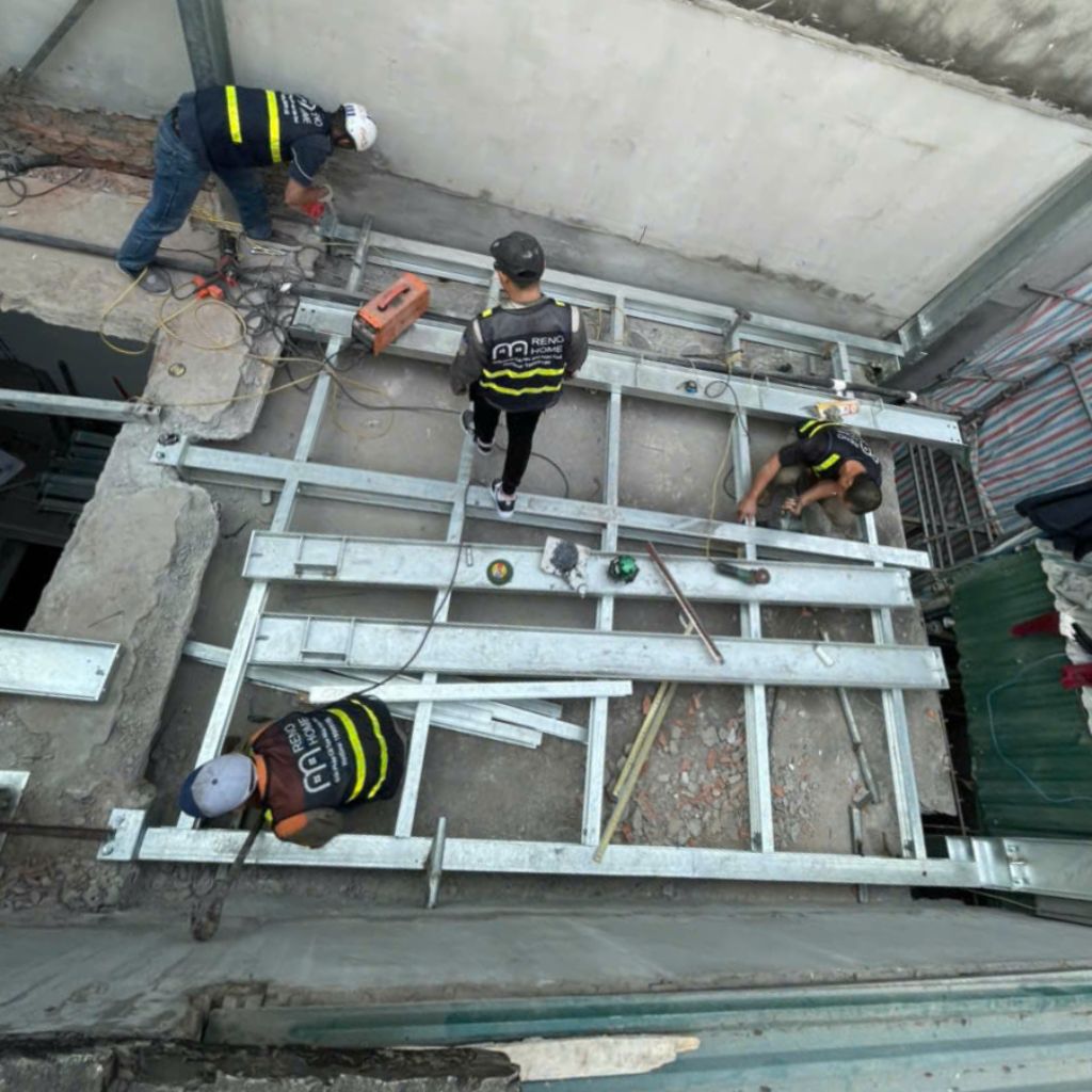 Nha khung thep cho thue